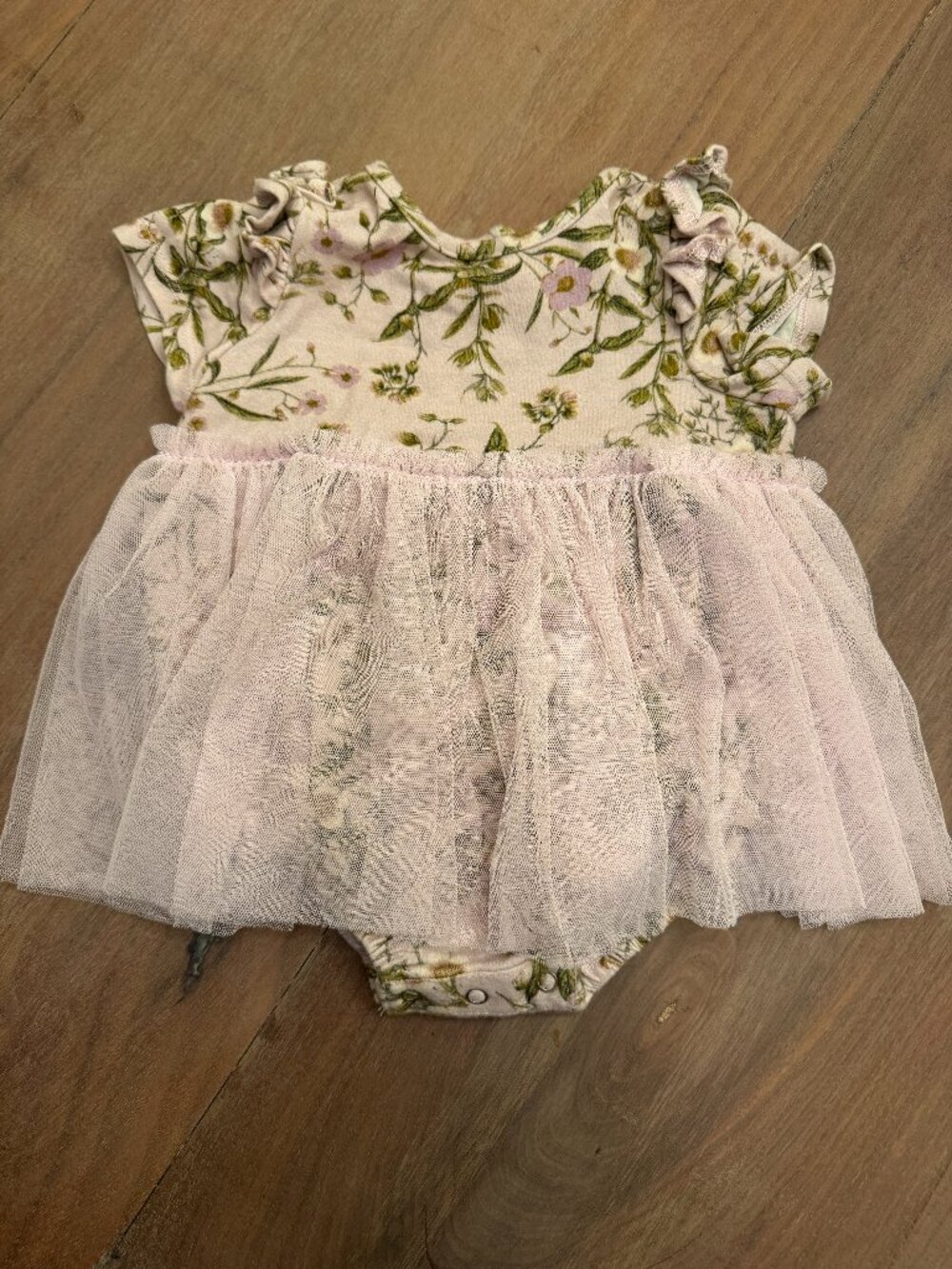 Pippa & Julie Floral Tulle Tutu Bodysuit Dress 3-6M